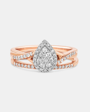 Ensemble de mariée avec 0,38 carat TW de diamants en or rose et blanc 14kt