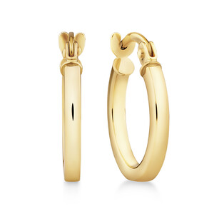 10mm Square Tube Hoop Earrings in 10kt Yellow Gold