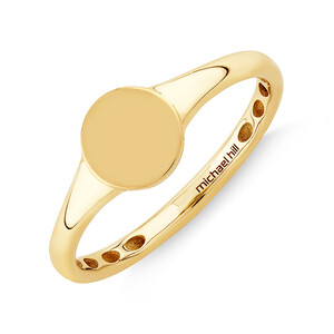 Round Signet Ring in 10kt Yellow Gold