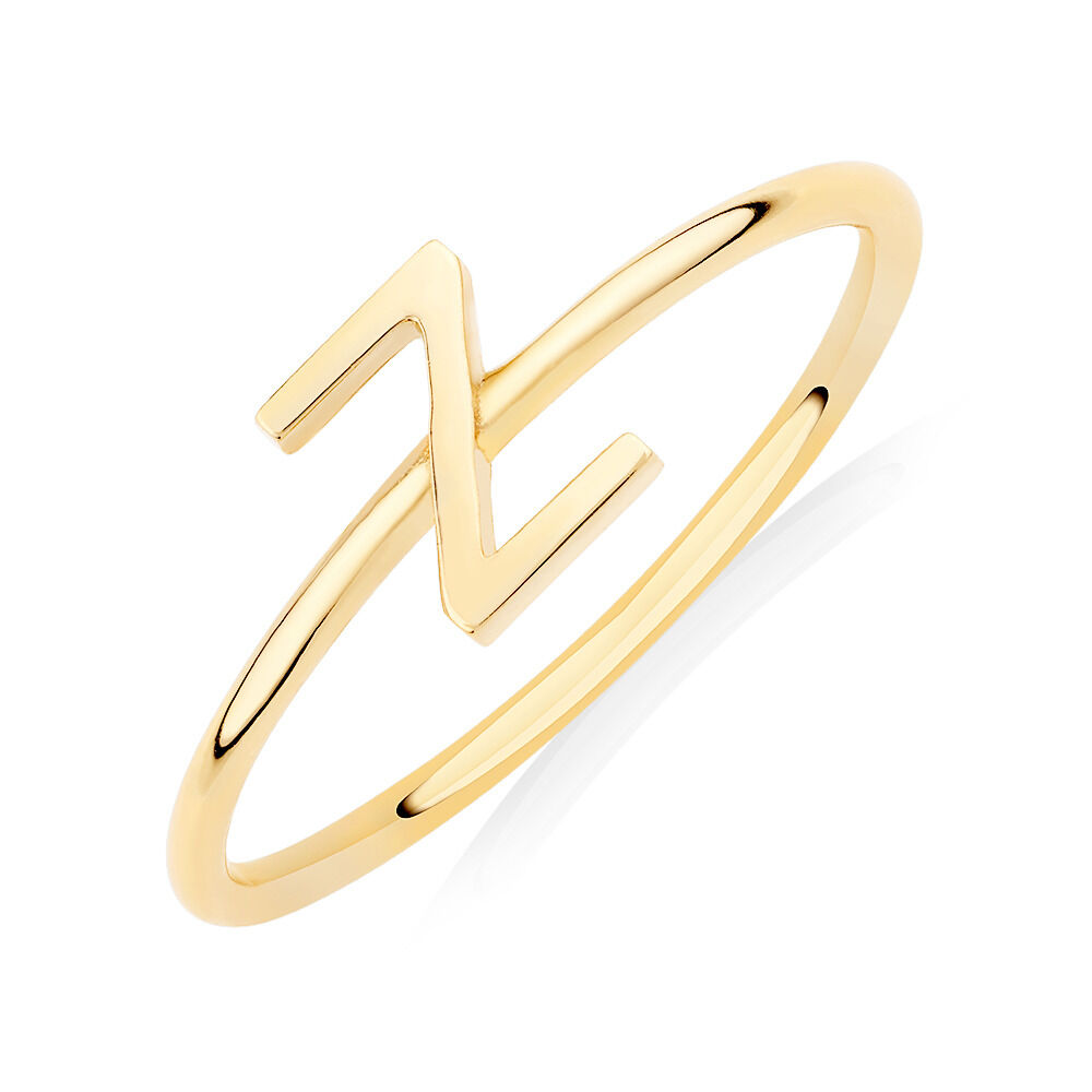 Z Initial Ring in 10kt Yellow Gold