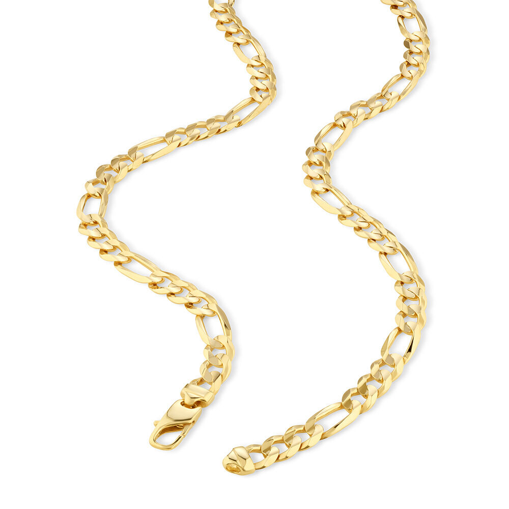 55cm (22") 7.5mm-8mm Width Figaro Chain in 10kt Yellow Gold
