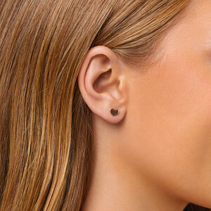 Boutons d'oreilles à cœur en or rose 10 K de 7 mm
