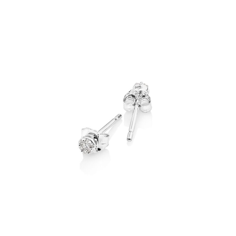 Stud Earrings with Diamonds in 10kt White Gold