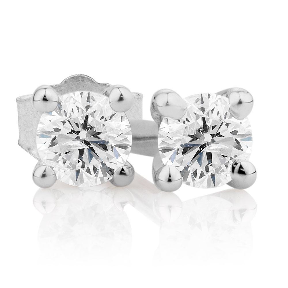 Stud Earrings with 0.085 Carat TW of Diamonds in 10kt White Gold