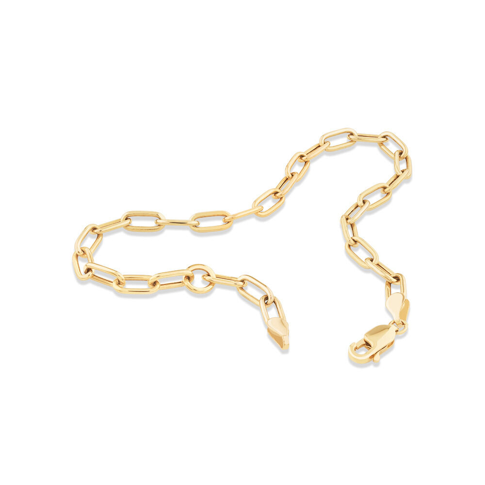 19cm (7.5") 3.5mm Hollow Paperclip Bracelet in 10kt Yellow Gold