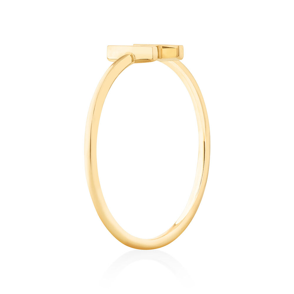 H Initial Ring in 10kt Yellow Gold