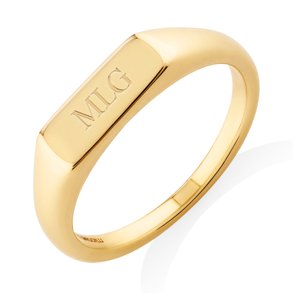 Rectangular Signet Ring in 10kt Yellow Gold