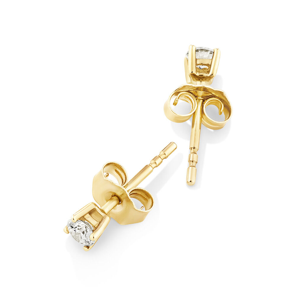 Classic Stud Earrings with 0.18 Carat TW of Diamonds in 10kt Yellow Gold