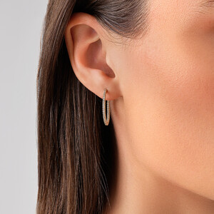 Hoop Earrings With 0.50 Carat TW Of Diamonds in 10kt Yellow Gold