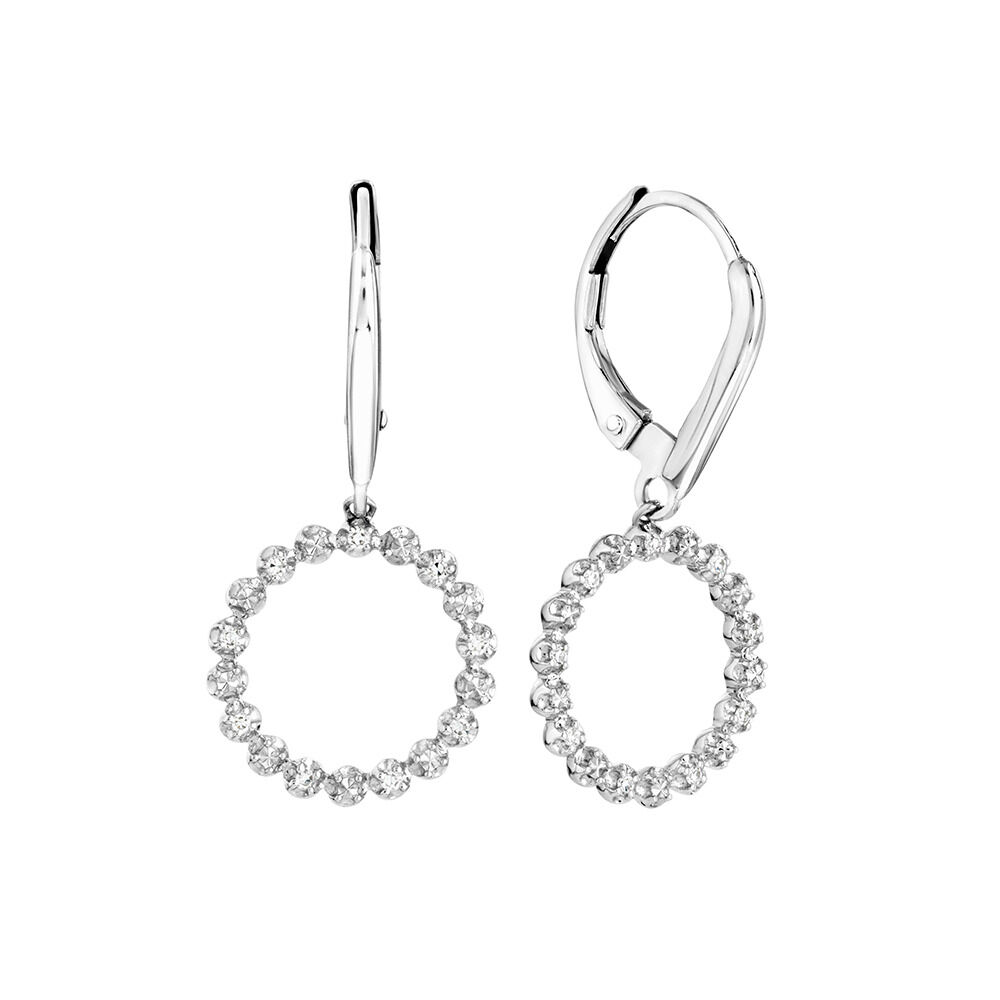 Earrings with Diamonds in Sterling Silver