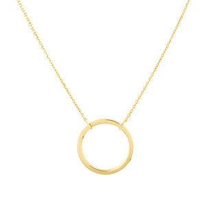 Collier en or jaune 10 K avec pendentif circulaire