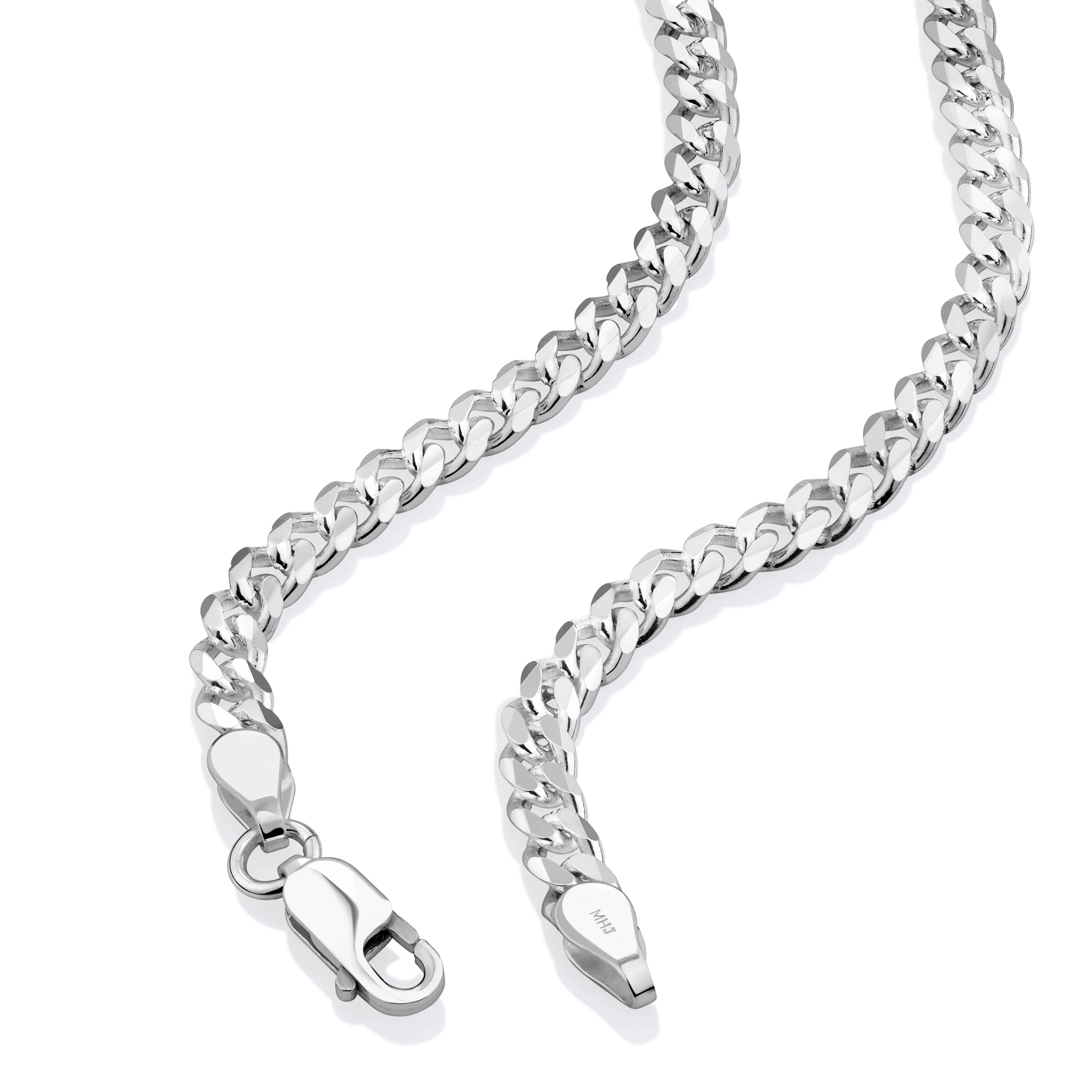 50cm (20") 4mm-4.5mm Width Curb Chain in Sterling Silver