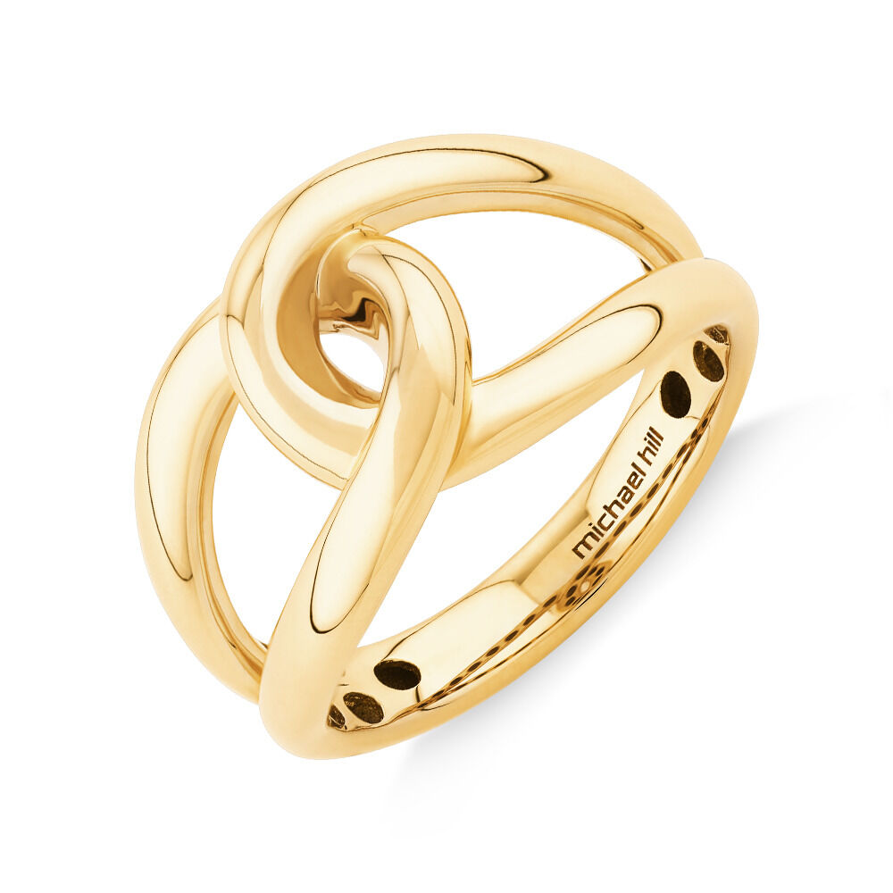 Round Bold Link Ring in 10kt Yellow Gold