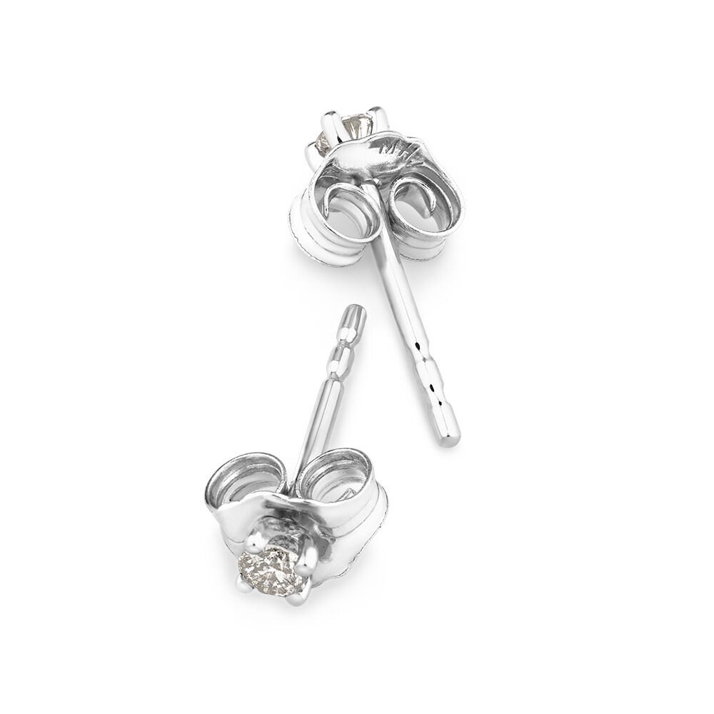 Solitaire Stud Earrings with 0.10ct TW Diamonds in 10kt White Gold