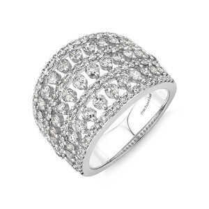 2.25 Carat TW 7-Row Diamond Ring in 10kt White Gold