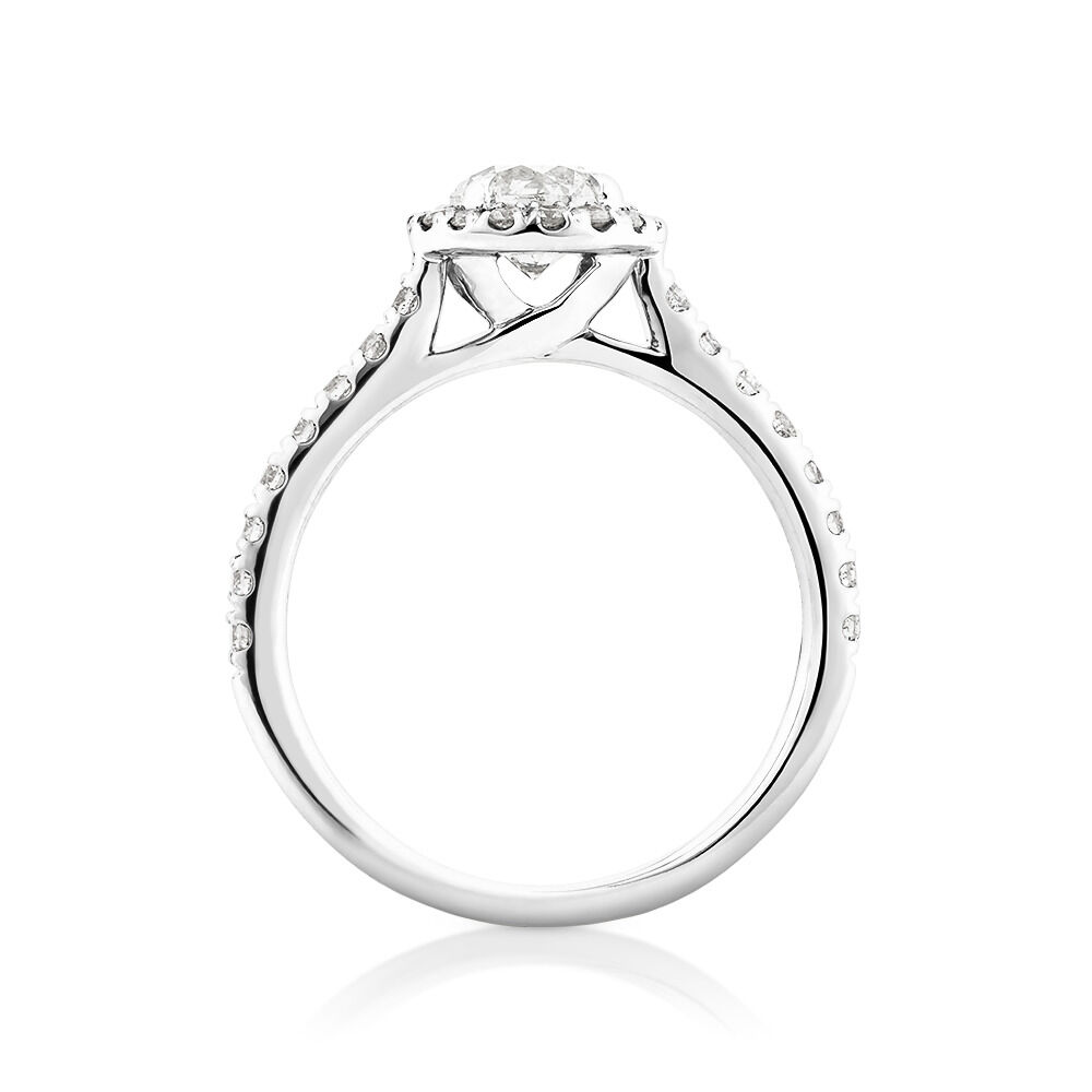 Engagement Ring with 1.38 Carat TW of Diamonds in 14kt White Gold