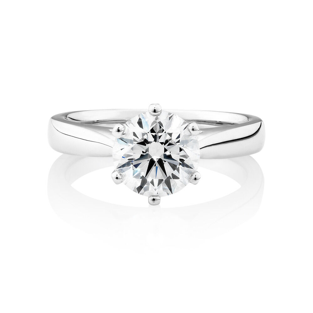 2 Carat Solitaire Ring in 14kt White Gold