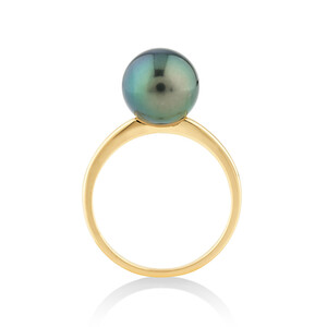 9mm Cultured Tahitian Pearl Ring In 10kt Yellow Gold