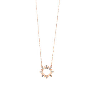 Circle Necklace With 0.12 Carat TW Diamonds In 10ct Rose Gold
