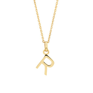 R Initial Pendant in 10kt Yellow Gold