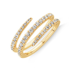 Spiral Ring with .50 carat TW of diamonds in 10kt yellow gold