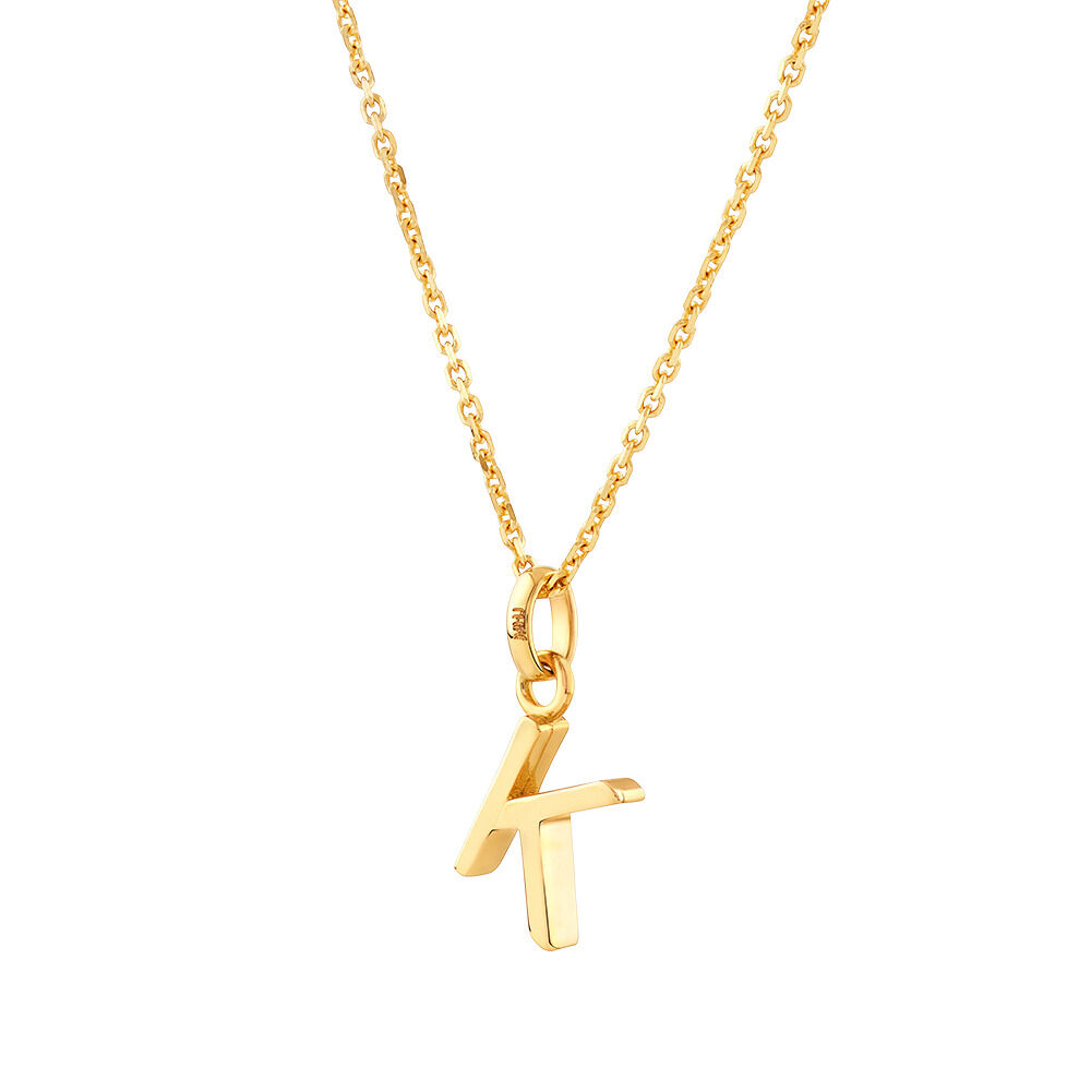 K Initial Pendant in 10kt Yellow Gold