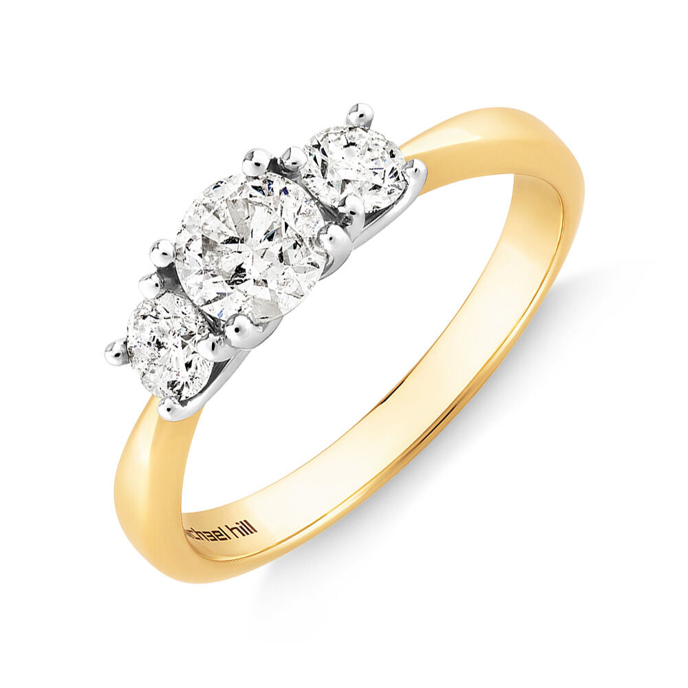 Engagement Ring with 1 Carat TW of Diamonds in 14kt Yellow