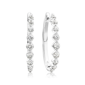 Diamond  Hoops with 2 Carat TW of Diamonds in 14kt White Gold