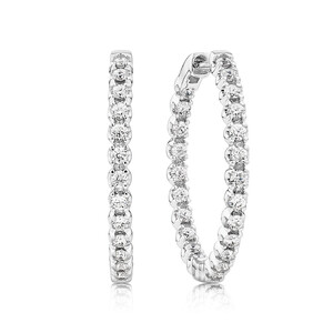 0.60 Carat TW Laboratory-Grown Diamond Hoop Earrings Set in 10kt White Gold