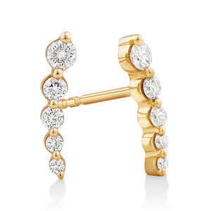 Ear Climbers with 0.25 Carat TW of Diamonds in 10kt Yellow Gold