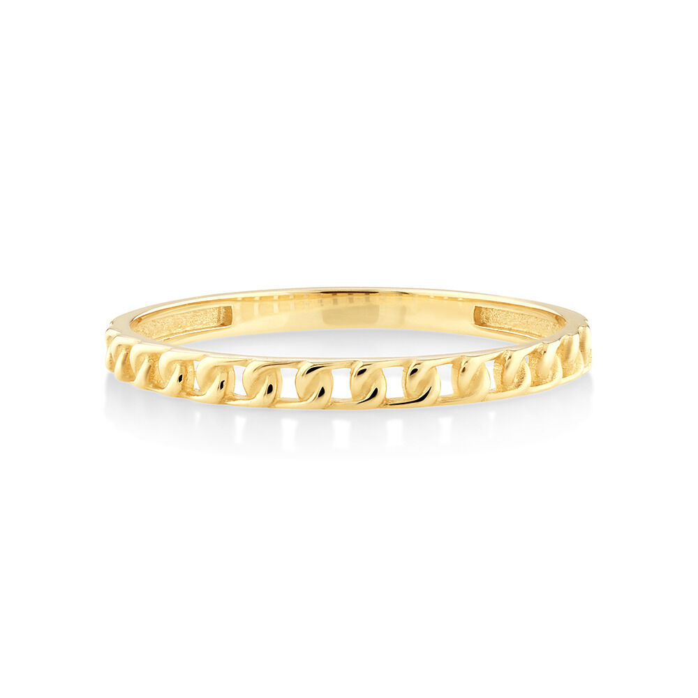 Small Curb Link Ring in 10kt Yellow Gold