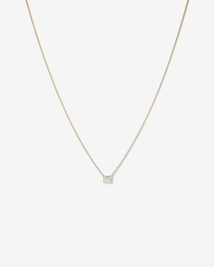 0.50 Carat TW Radiant Cut Laboratory-Grown Diamond Solitaire Necklace in 10kt Yellow Gold