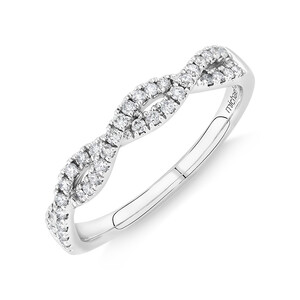0.25 Carat TW Twist Diamond Wedding Ring in 14kt White Gold