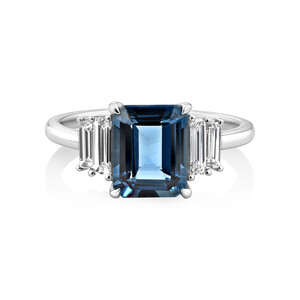 Topaz Ring with 0.30 Carat TW of Diamonds in 14kt White Gold