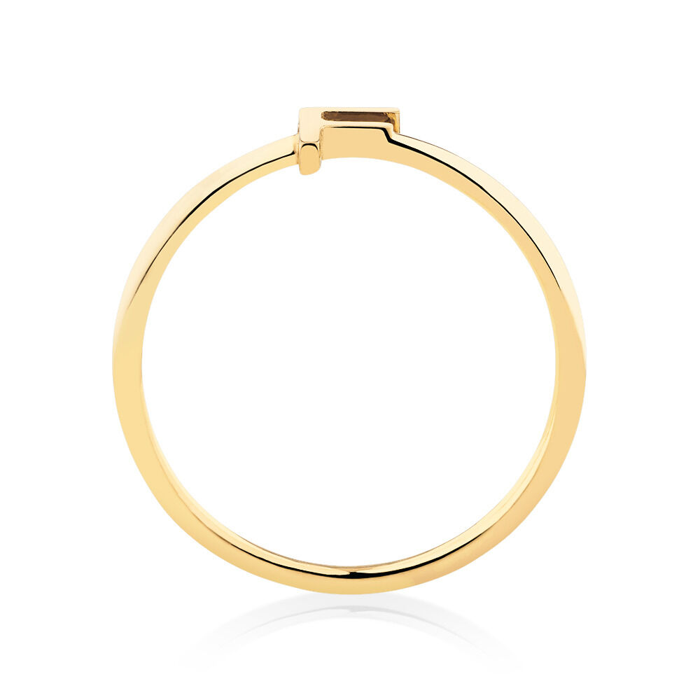 F Initial Ring in 10kt Yellow Gold