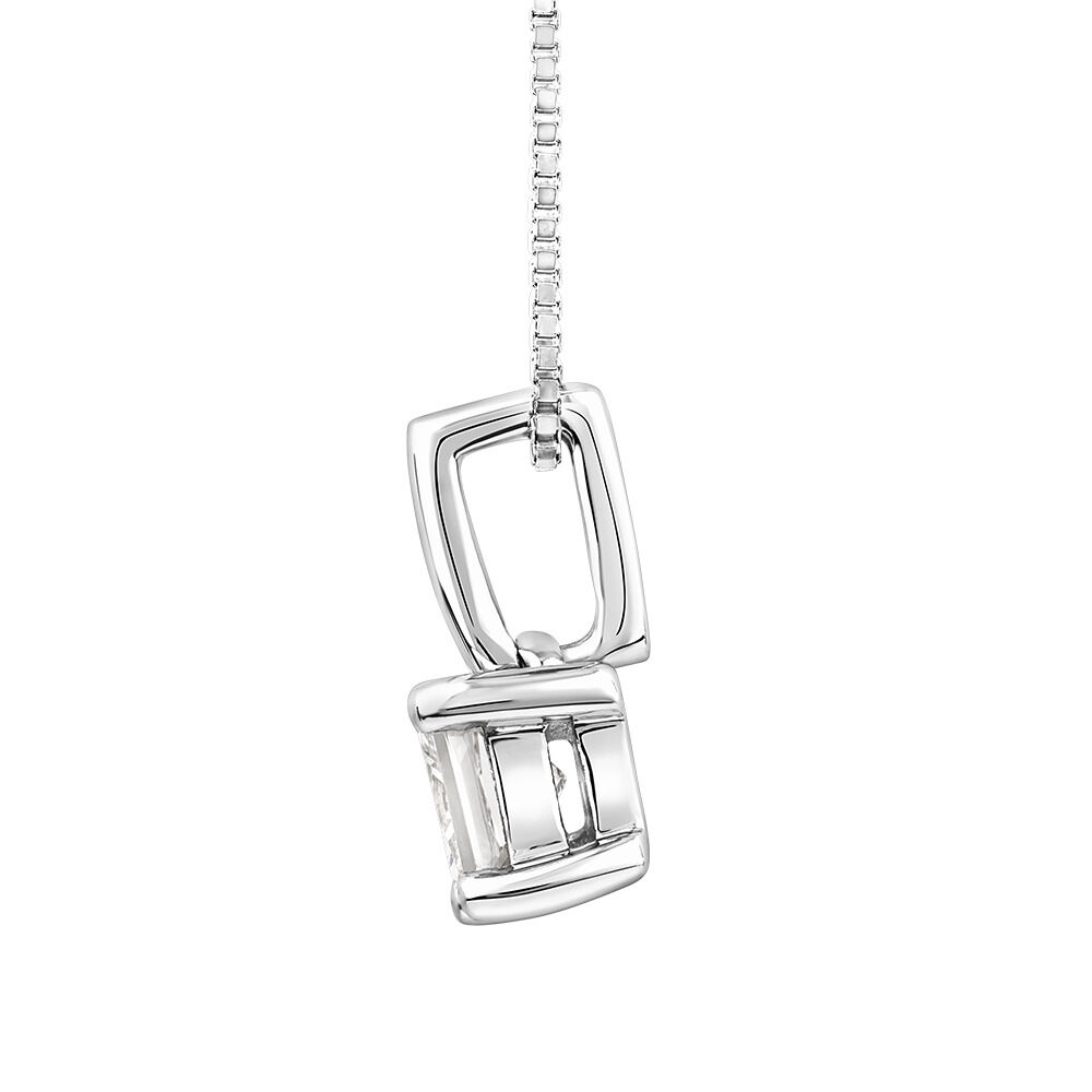 Solitaire Pendant with a 1/4 Carat Diamond in 14kt White Gold