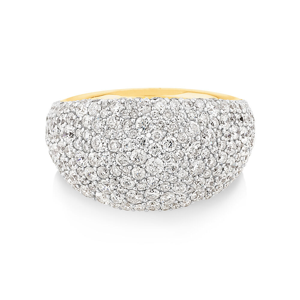 Stardust Ring with 4.06TW of Diamonds in 14kt Yellow Gold and Rhodium