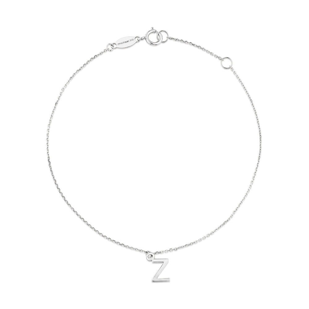 19cm (7.5") Z Initial Bracelet in Sterling Silver