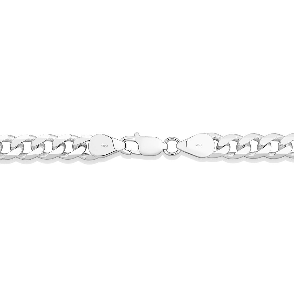 60cm (24") 7mm-7.5mm Width Curb Chain in Sterling Silver