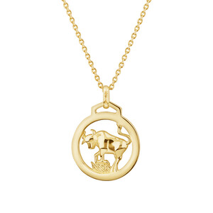 Taurus Zodiac Pendant in 10kt Yellow Gold