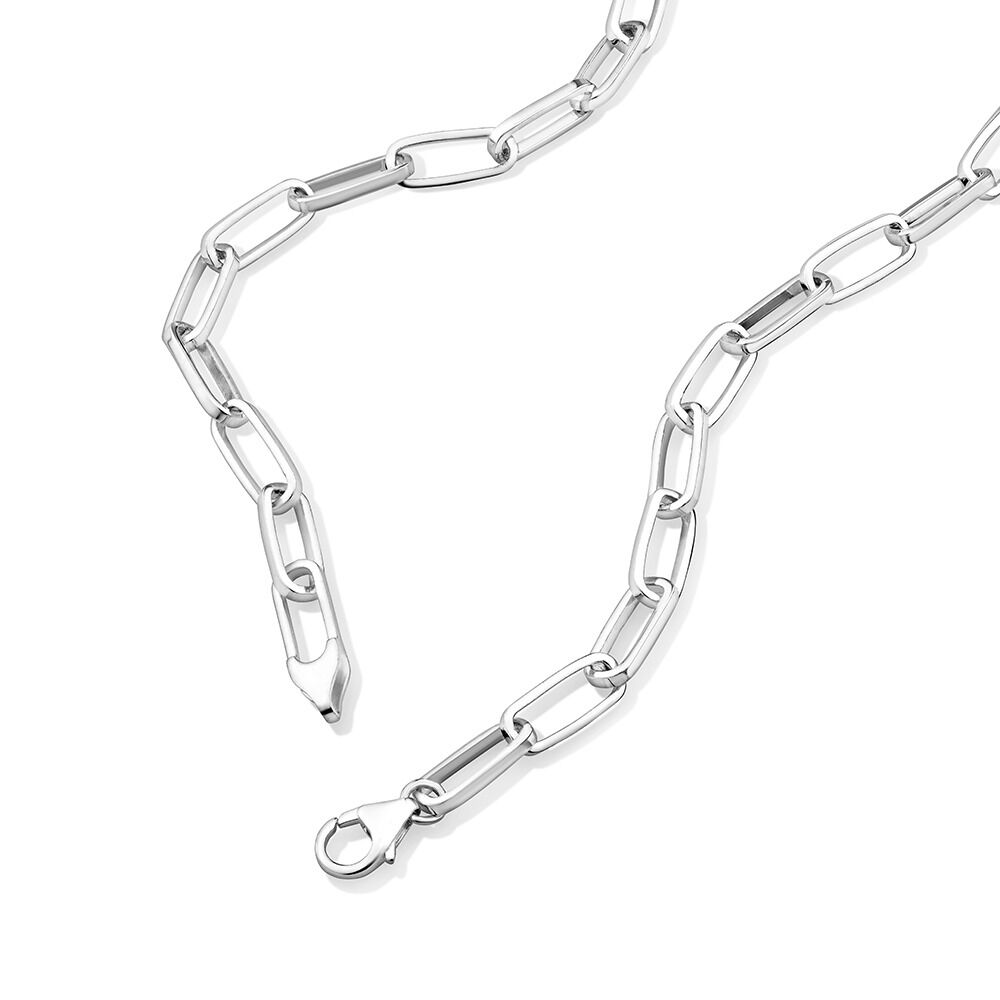 46cm (18.1”) 5.5mm-6mm Width Paperclip Chain in Sterling Silver