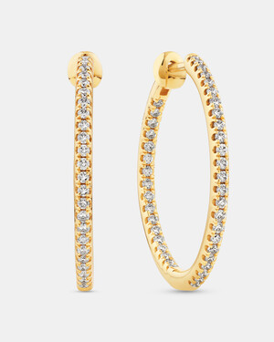 Hoop Earrings With 0.50 Carat TW Of Diamonds in 10kt Yellow Gold