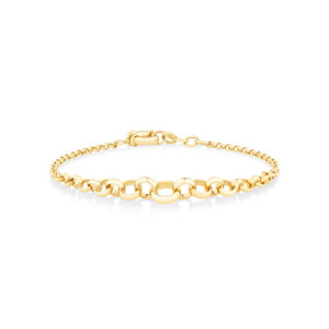 Bracelet belcher à maillons de taille croissante en or jaune 10 K, 19 cm
