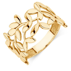 Olive Leaf Ring in 10kt Yellow Gold