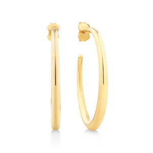27mm Tapered Creole Earrings in 10kt Yellow Gold