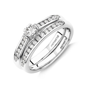 Bridal Set with 0.50 Carat TW of Diamonds in 10kt White Gold