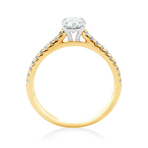Engagement Ring with 0.78 Carat TW of Diamonds in 14kt Yellow/White Gold