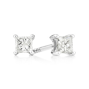 Stud Earrings with 0.30 Carat TW of Diamonds in 10kt White Gold