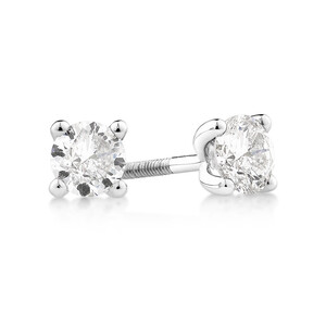 Stud Earrings with 0.50 Carat TW of Diamonds in 14kt White Gold
