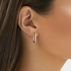 Huggie Earrings with 0.50 Carat TW of Diamonds in 10kt Rose Gold